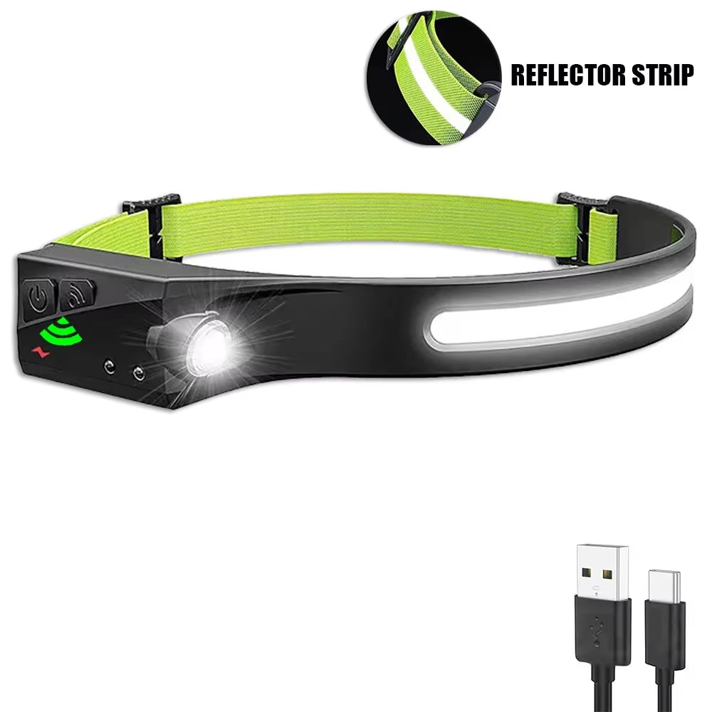 LED Hoofdlamp met Sensor - USB Oplaadbaar, Waterdicht