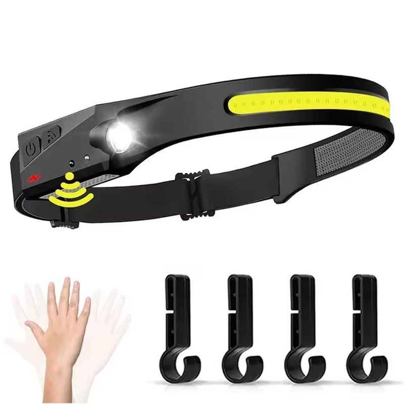 LED Hoofdlamp met Sensor - USB Oplaadbaar, Waterdicht